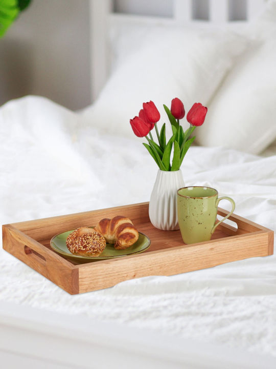 Relaxdays Hölzernes Serviertablett 46x31cm