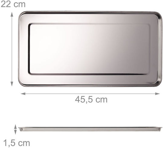Relaxdays Stainless Steel Serving Tray 22cm 3 Pieces