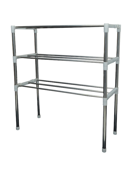 Uncle George Floor Bathroom Shelf Metallic 60x25x65cm Black