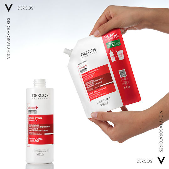 Vichy Dercos Energy+ Refill Σαμπουάν κατά της Τριχόπτωσης για Όλους τους Τύπους Μαλλιών 400ml