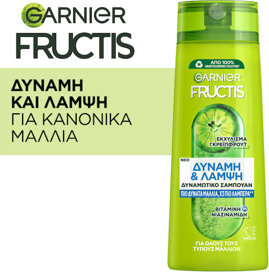 Garnier Fructis Strenght & Shine Σαμπουάν Αναδόμησης/Θρέψης & Όγκου για Κανονικά Μαλλιά 400ml