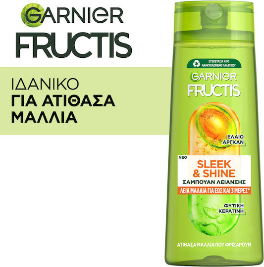 Garnier Fructis Sleek & Shine Σαμπουάν Λείανσης & Λάμψης για Φριζαρισμένα Μαλλιά 400ml