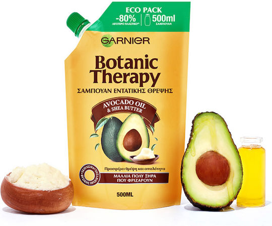 Garnier Botanic Therapy Avocado Oil & Shea Butter Eco Pack Refill Σαμπουάν Ενυδάτωσης για Φριζαρισμένα Μαλλιά 500ml