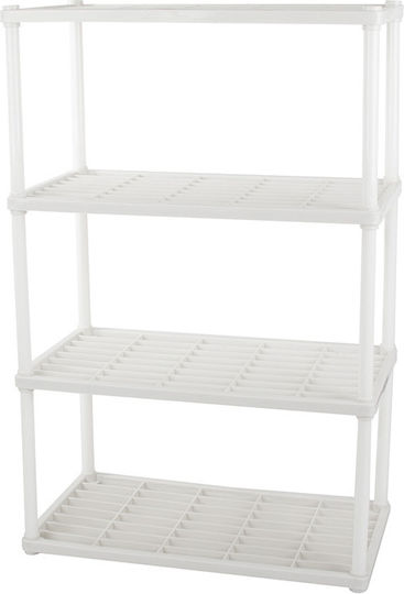 Montat pe perete Raft de Baie Plastic cu 4 Rafturi 60x22x42cm