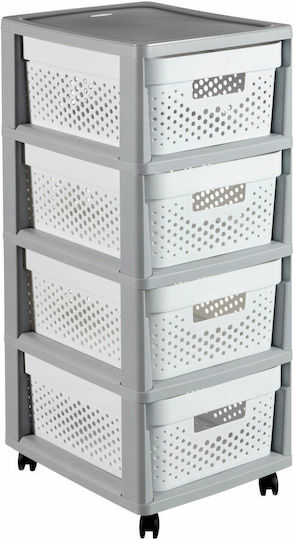 Curver Kd Shelf Επιδαπέδια Ραφιέρα Μπάνιου Πλαστική 30x36x69cm Γκρι Curver Kd Shelf Επιδαπέδια Ραφιέρα Μπάνιου Πλαστική 30x36x69cm Γκρι