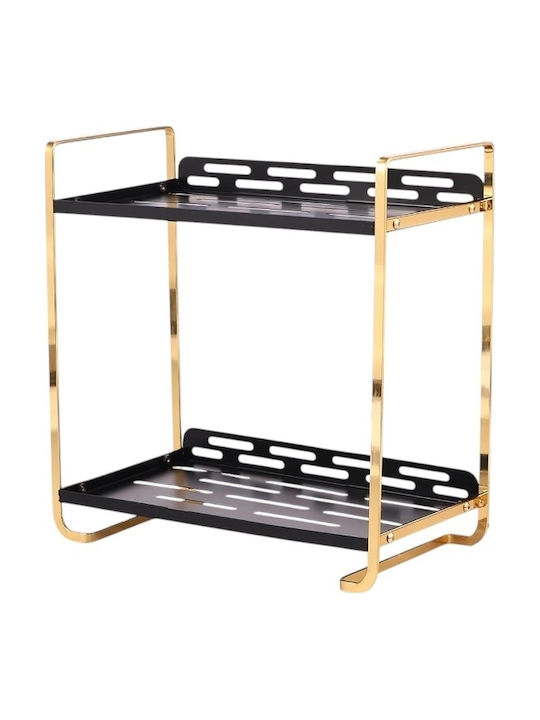 Floor Bathroom Shelf Plastic 28.4x27.5x14.7cm Black