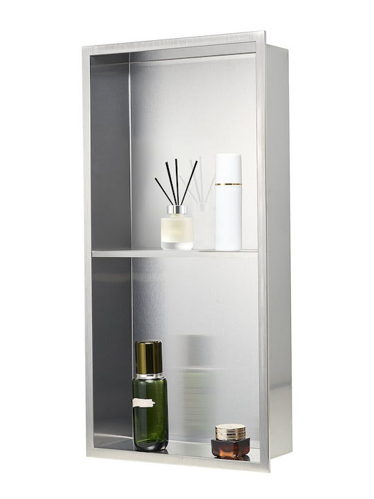 Vevor Corner Wall Mounted Bathroom Shelf Metallic Silver