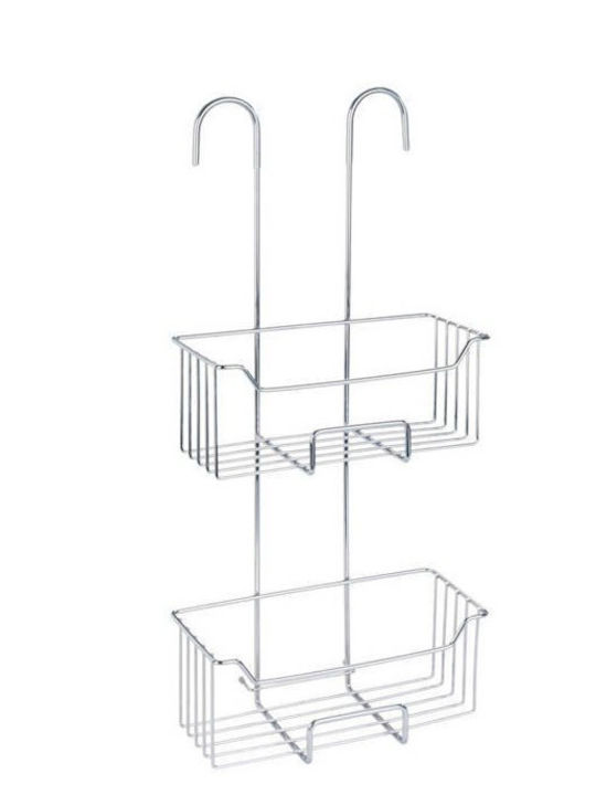 Wenko Milo Wall Mounted Bathroom Shelf Metallic 55x25x14cm Silver