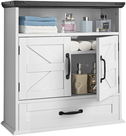 Vevor Επιτοίχια Ραφιέρα Μπάνιου Ξύλινη 61x23x63.7cm Λευκή