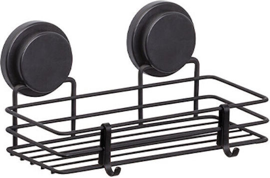 Metalife An der Wand montiert Badezimmerregal Metallisch 41x25x15.5cm Schwarz