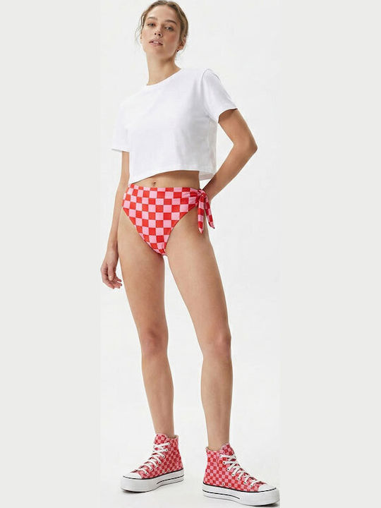 Bikini Slip Ψηλόμεσο Pink / Red