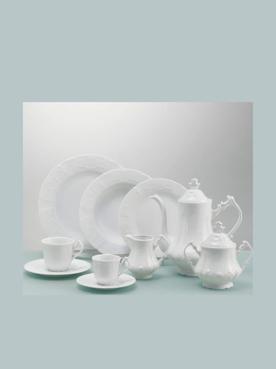 Cryspo Trio Regina Geschirrset aus Porzellan White 53.000.30 72Stück