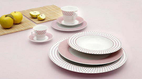 Cryspo Trio Matrix Geschirrset aus Porzellan Pink 15.301.40 20Stück