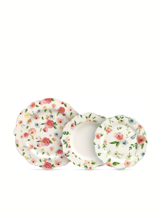 Cryspo Trio Primavera Multicolour Porcelain Dinnerware Set 18pcs