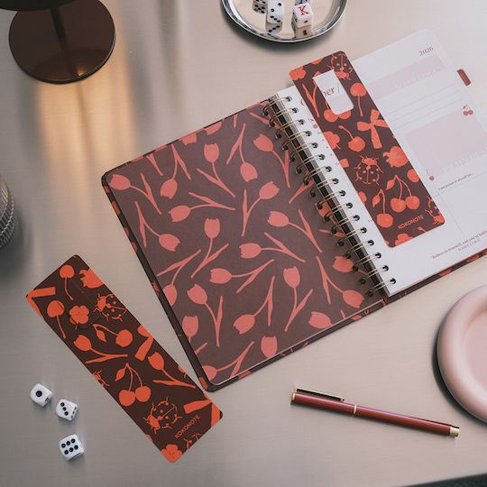 Grupo Erik Weekly Academic Agenda 2026/27 Bambina Cherry Rouge Spiral 16.5x21cm