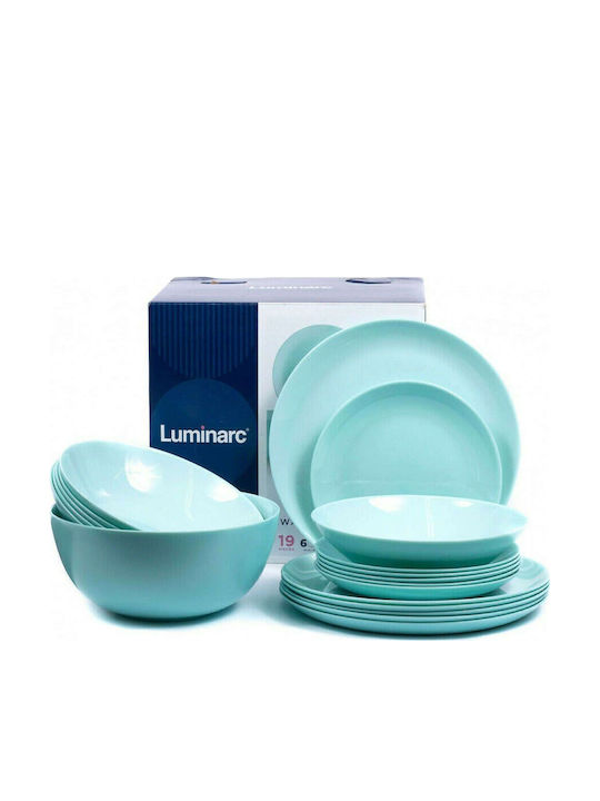 Luminarc Σερβίτσιο Πιάτων από Πορσελάνη Μπλε 19τμχ