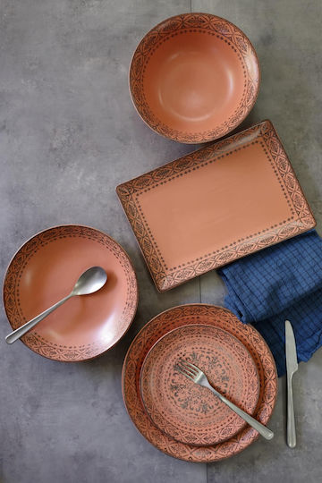 Oriana Ferelli Portocaliu Porțelan Set de Vase 20buc