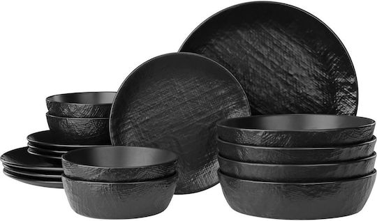 Navaris Negru Ceramică Set de Vase 16buc Navaris Negru Ceramică Set de Vase 16buc