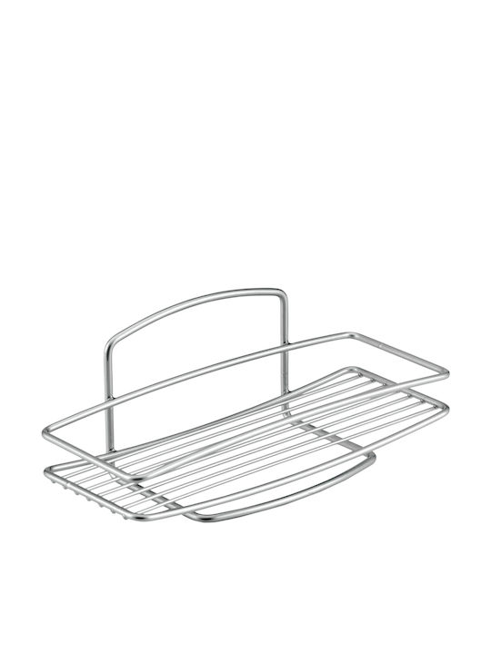 Metaltex Onda Επιτοίχια Ραφιέρα Μπάνιου Μεταλλική 26x11x11cm Ασημί