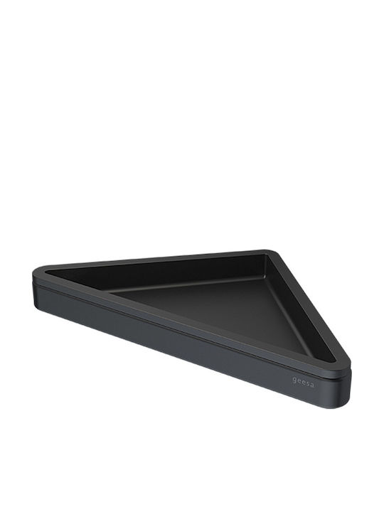 Geesa Frame Corner Wall Mounted Bathroom Shelf Metallic 23x17x2.5cm Black Matt Black