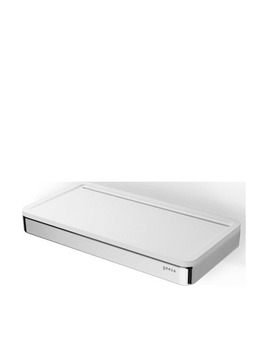 Geesa Frame Стенен Рафт за баня Метален 21x10.8x2.5см Хром Бял Мат Бял