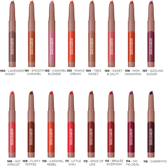 L'Oreal Paris Matte Lip Pencil Lipstick Matte 104 Tres Sweet 1.3gr