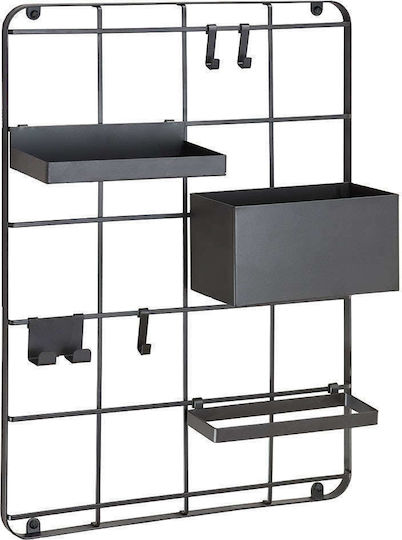 Kleine Wolke Framework Grid An der Wand montiert Badezimmerregal Metallisch mit 3 Regalböden 40x17x54cm Schwarz Kleine Wolke Framework Grid An der Wand montiert Badezimmerregal Metallisch mit 3 Regalböden 40x17x54cm Schwarz