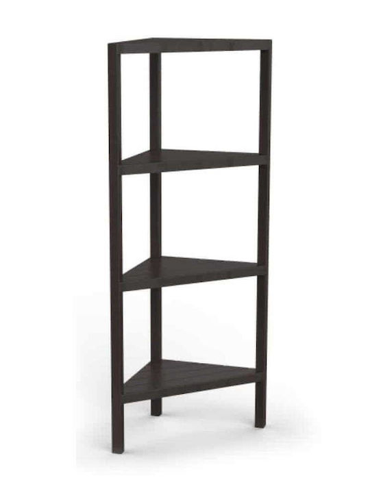 Tatay Lombok Corner Floor Bathroom Shelf Plastic with 4 Shelves 33x33x100cm Brown