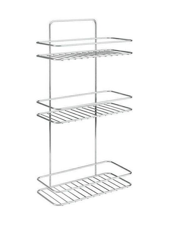 Metaltex 404014 Wall Mounted Bathroom Shelf Metallic with 3 Shelves 26x13x53cm Silver