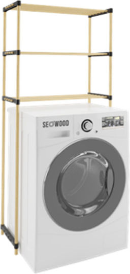 Homeplus Boden Badezimmerregal Metallisch mit 3 Regalböden 69x28x159cm Weiß