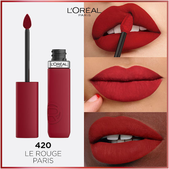 L'Oreal Paris Infaillible Matte Resistance Long Lasting Liquid Lipstick Matte 420 Le Rouge Paris