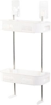 Factory Rafturi de baie Raft Baie Plastic cu 2 Rafturi 30x14x58cm Albă Factory Rafturi de baie Raft Baie Plastic cu 2 Rafturi 30x14x58cm Albă