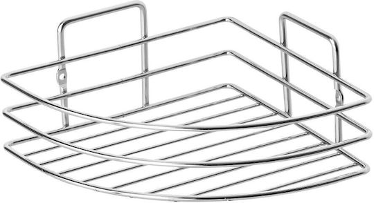 Metalife Ecke An der Wand montiert Badezimmerregal Metallisch mit 1 Regal 18x18x8cm