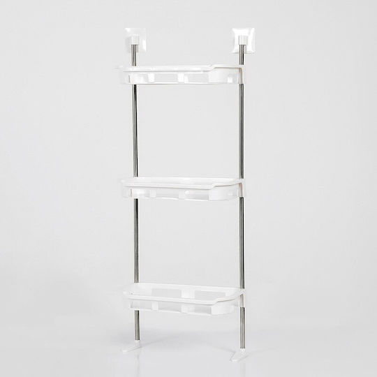 Factory Rafturi de baie Raft Baie Plastic cu 3 Rafturi 30x14x88cm Albă Factory Rafturi de baie Raft Baie Plastic cu 3 Rafturi 30x14x88cm Albă