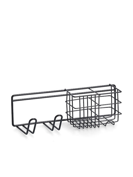 Zeller Bathroom Shelf, Metal, 27x9.5x8.7, Black