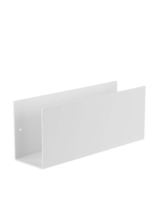Verdi Wall Mounted Bathroom Shelf Metallic 30x8x12cm White