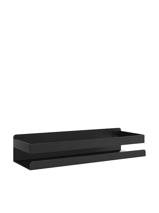 vidaXL Стенен Рафт за баня Пластмасен 30x10x6см Черна