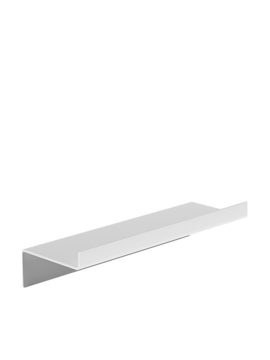 Verdi Wall Mounted Bathroom Shelf Metallic 30x9.3x7cm White