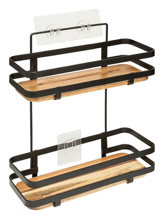 5Five Wall Mounted Bathroom Shelf Metallic 25.5x15.5x30cm Black