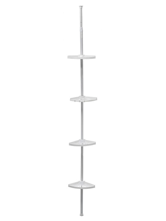 5Five Corner Wall Mounted Bathroom Shelf Plastic 19x19x240cm White