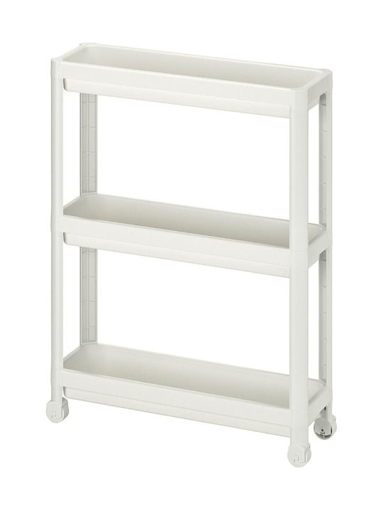 Viosarp VC153 Rafturi de baie Raft Baie Plastic cu 3 Rafturi 54x18x71cm Albă