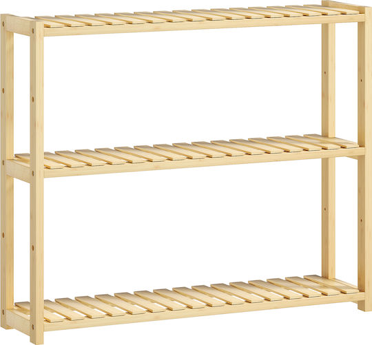 HomCom Raft Rafturi de baie Raft Baie Lemn cu 5 Rafturi 60x15x50cm