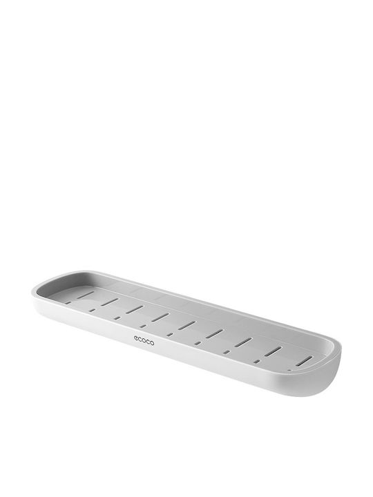 Ecoco Montat pe perete Raft Baie Plastic 12.4x6x42.7cm Albă