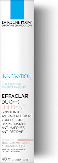 La Roche Posay Effaclar Duo+ Unifiant Light 24ωρο Ρυθμιστικό Gel Προσώπου Ημέρας με Χρώμα κατά των Ατελειών με Νιασιναμίδη 40ml