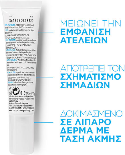 La Roche Posay Effaclar A.I. Cremă de Față de Zi 24h Împotriva Imperfecțiunilor și Acneei 15ml