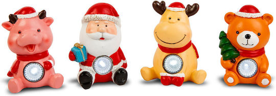 Christmas Solar Led Decoration Cool White 10 Cm Reindeer Bear Santa Claus Pig Figures Christmas Solar Led Decoration Cool White 10 Cm Reindeer Bear Santa Claus Pig Figures
