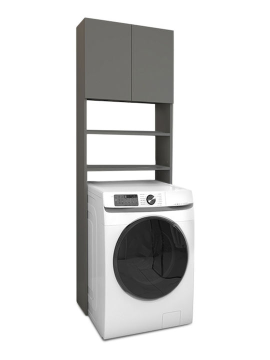 Megapap Ramsey Rafturi de baie Raft Baie Lemn cu 2 Rafturi 65x27x190.6cm Gri