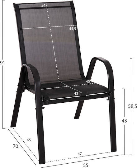 Outdoor Dining Set Bruno 5pcs Black