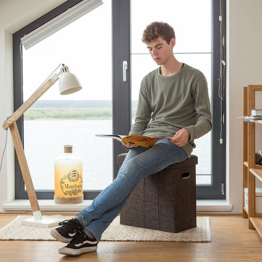 Living Room Stools Collapsible With Storage Space Upholstered With Black Fabric 25.5x49.5x46cm