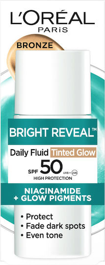 L'Oreal Paris Bright Reveal with Niacinamide Bronze Lightweight Cream Face Day Tinted and SPF50